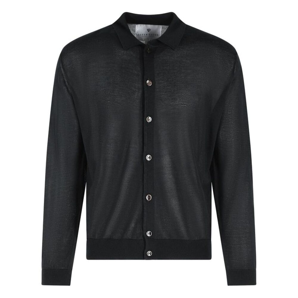 Seven Gauge Black Lyocell Shirt Men